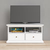 Axton Westchester TV Unit - 2 Shelves 2 Drawers in White