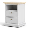 Axton Westchester Bedside 2 Drawers In White And Oak