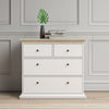 Axton Westchester Chest of 4 Drawers In White and Oak