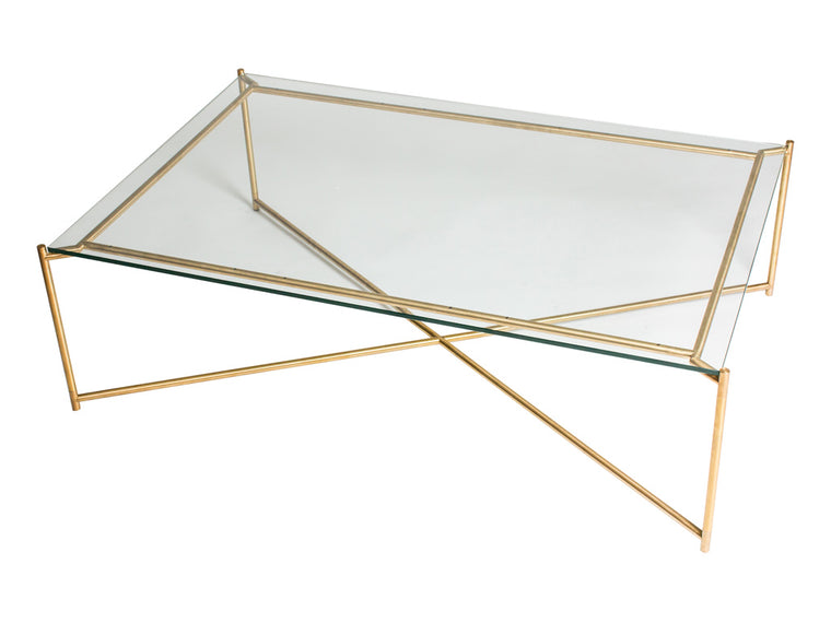 Gillmore Space Iris Rectangle Coffee Table Clear Glass Top