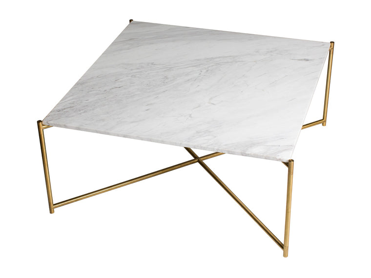  Gillmore Space Iris Square Coffee Table White Marble Top