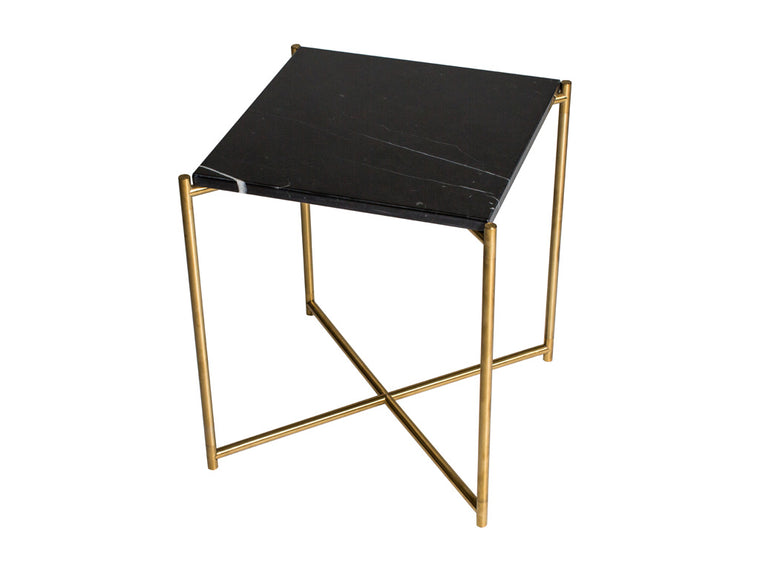 Gillmore Space Iris Square Side Table Black Marble Top