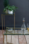 Gillmore Space Iris Large Low Console Table Clear Glass Top