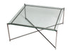 Gillmore Space Iris Square Coffee Table Clear Glass Top