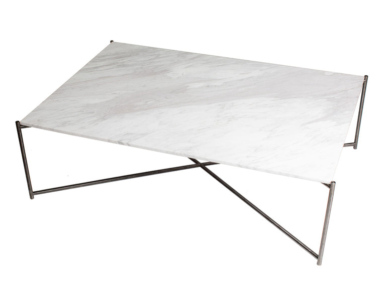 Gillmore Space Iris Rectangle Coffee Table White Marble Top 