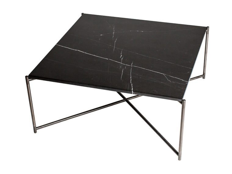 Gillmore Space Iris Square Coffee Table Black Marble Top