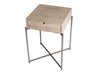 Gillmore Space Iris Square Side Table Weathered Oak Drawer