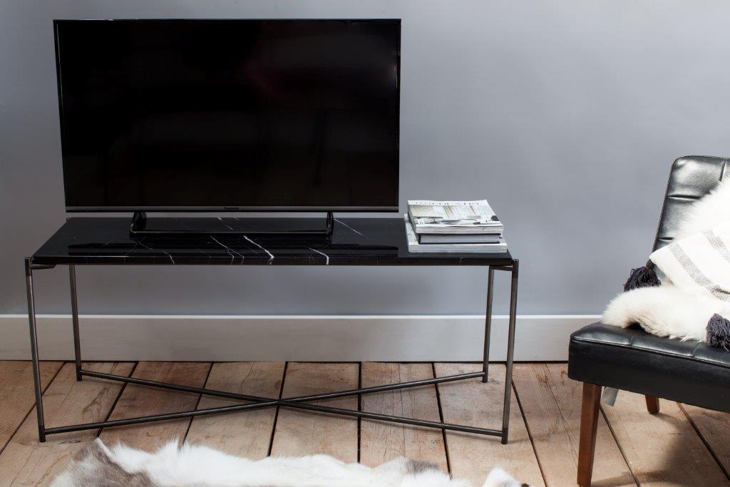 Gillmore Space Iris Rectangle Side Table Black Top