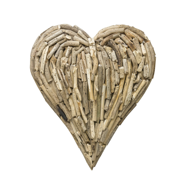 Bodiam Raby Driftwood Heart Medium Wall Deco