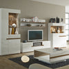 Axton Norwood Living Tall Glazed Wide Display Unit (LHD) In White With A Truffle Oak Trim