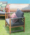 Aspen Solid Acacia Wood Bench Seat 2 chairs and Coffee Table Garden Furniture Set