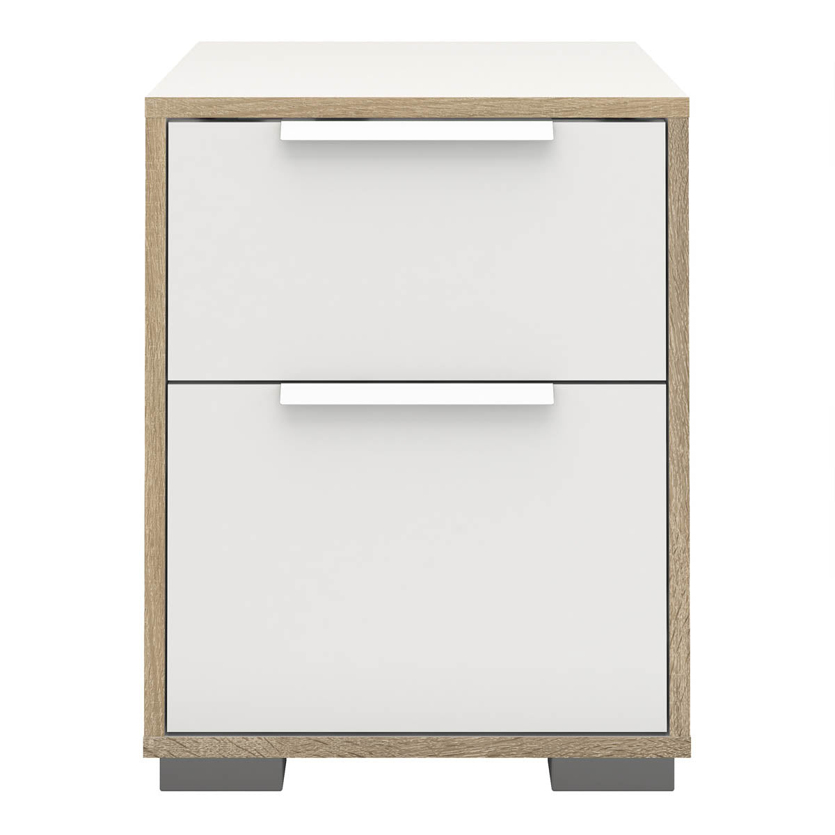 Axton Clason Bedside 2 Drawers in White and Oak