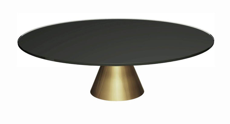 Gillmore Space Oscar Circular Coffee Table Black Glass Large