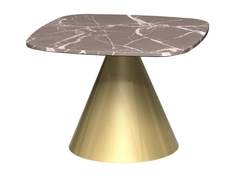 Gillmore Space Oscar Square Side Table Brown Marble