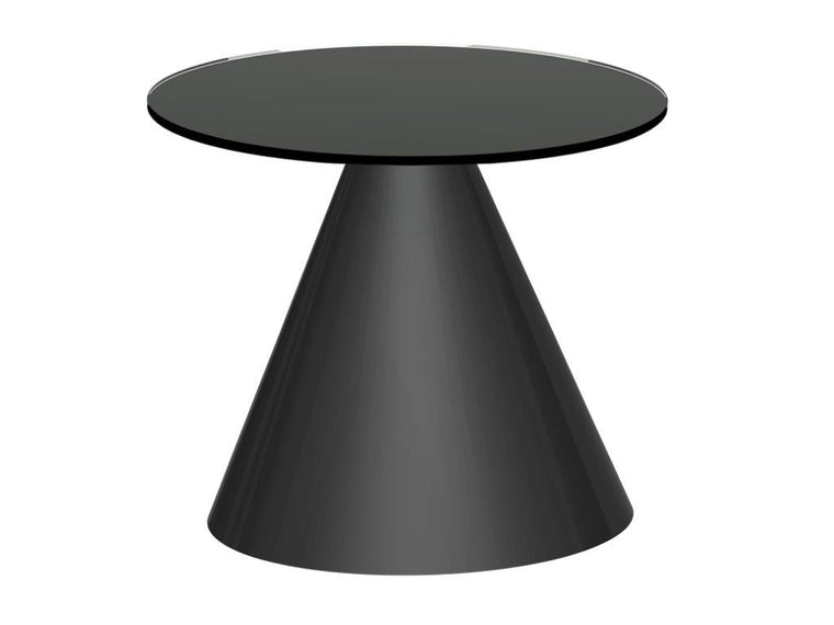 Gillmore Space Oscar Circular Side Table Black Glass