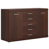 Axton Pelham 2 Door 5 Drawer Sideboard In Dark Mahogany Melamine