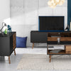 Axton Longwood Sideboard with 1 Door + 2 Drawers In Matt Black Walnut