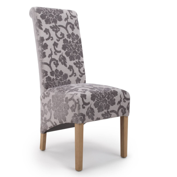 Hawksmoor Krista Roll Back Baroque Velvet Mink Chair (Pair)