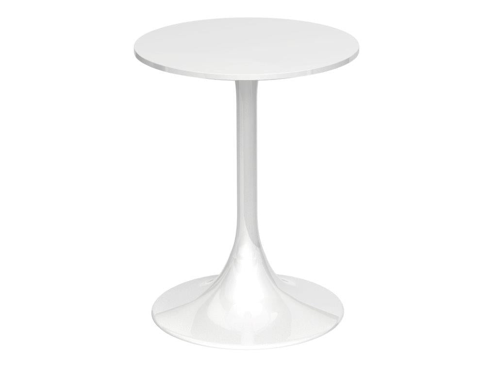 Gillmore Space Swan Circular Side Table Gloss White Top