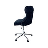 Carvello Napier Black Premium Upholstered Velvet Office Chair Tufted Back with Lion Head Knocker