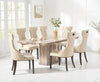 Como 200cm Brown Marble Dining Table
