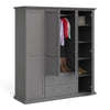 Axton Westchester Wardrobe with 4 Doors and 2 Drawers In Matt Grey