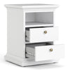 Axton Westchester Bedside 2 Drawers In White