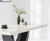 Rivilino 170cm Ivory White Marble Dining Table