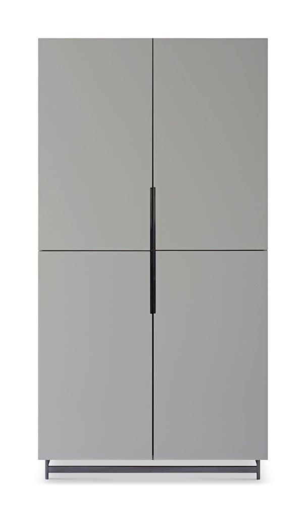 Gillmore Space Alberto Wardrobe Grey With Dark Chrome Accent