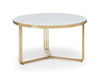 Gillmore Space Finn Small Circular Coffee Table White Marble Top & Brass Frame