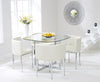 Abingdon Stowaway Glass Dining Set With 4 Dining Chairs