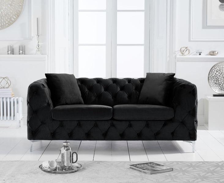 Alegra Black Velvet 2 Seater Sofa
