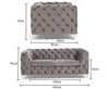 Alegra Grey Velvet 2 Seater Sofa