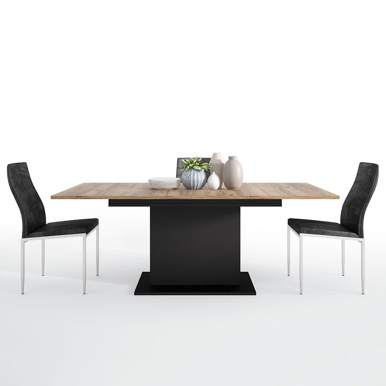 Axton Belmont  Extending Dining Table + 4 Milan High Back Chair Black