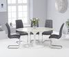 Brittney 160cm Oval Ivory White Marble Dining Table With Lucy Chairs
