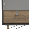 Axton Longwood China Cabinet 1 Door + 1 Glass Door + 1 Drawer In Matt Black Walnut