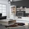 Axton Norwood Living Small Designer Coffee Table In White With A Truffle Oak Trim