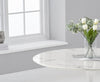 Brittney 120cm Round White Marble Effect Dining Table