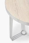 Gillmore Space Finn Circular Side Table Pale Oak Top & Polished Chrome Frame