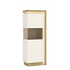 Axton Woodlawn Narrow Display Cabinet (LHD) 164.1cm High In Riviera Oak/White High Gloss