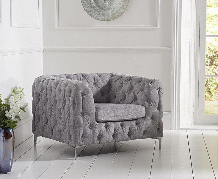 Alegra Grey Plush Armchair