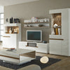 Axton Norwood Living Tall Glazed Narrow Display Unit (LHD) In White With A Truffle Oak Trim