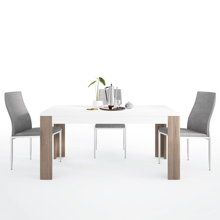 Axton Bronxdale 160 cm Dining Table + 6 Milan High Back Chair Grey
