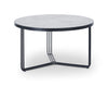 Gillmore Space Finn Small Circular Coffee Table Pale Stone Top & Black Frame
