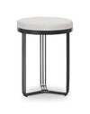 Gillmore Space Finn Circular Side Table Or Stool Silver Upholstered & Black Frame