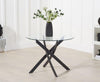 Marina 100cm Glass Dining Table Set with 4 Damanti Chairs