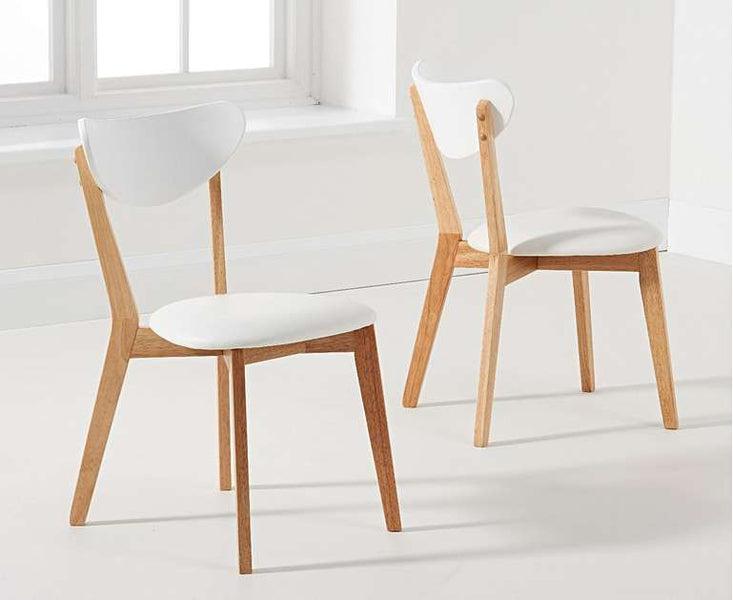 Robina White/Oak Chair (Pairs)