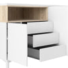 Axton Blauzes Sideboard 3 Drawers 3 Doors In White and Oak
