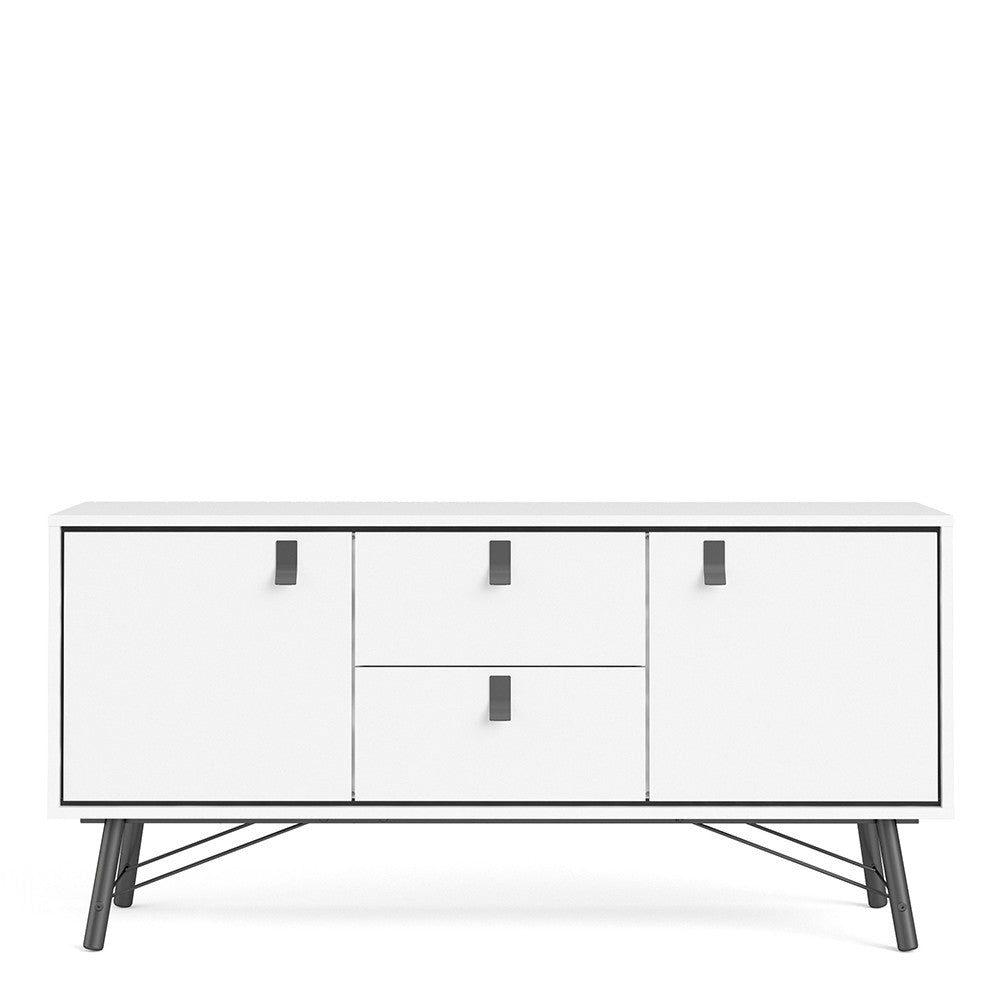 Axton Longwood Sideboard 2 Doors + 2 Drawers In Matt White