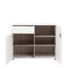 Axton Norwood Living 1 drawer 2 door Sideboard in White With An Truffle Oak Trim